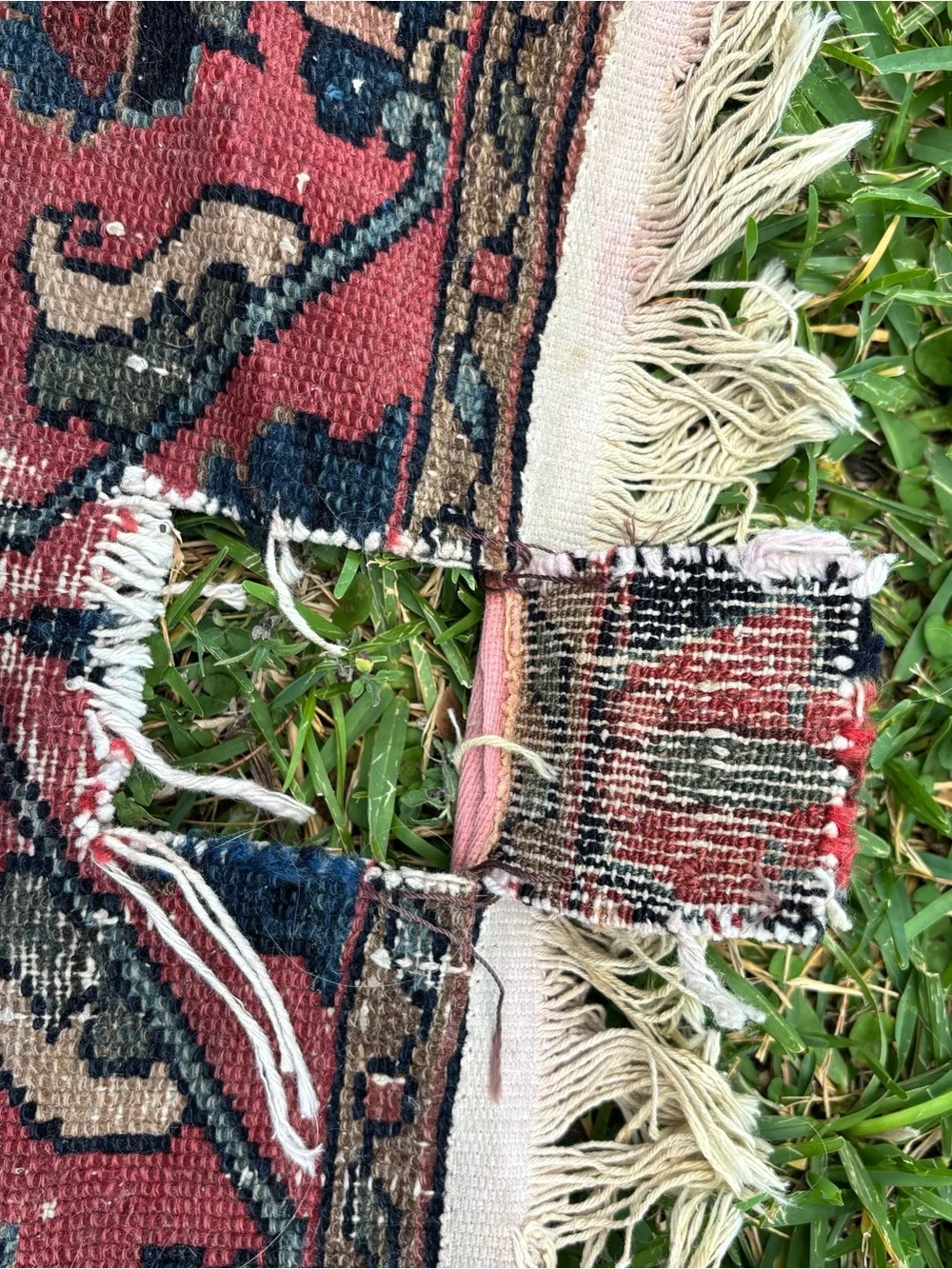 Vintage Turkish rug floor mat